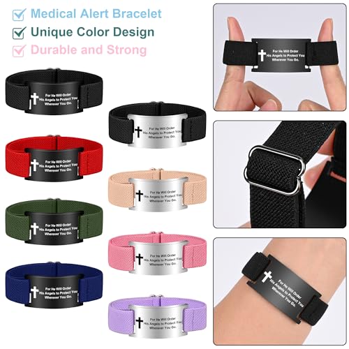 Bible Verse Cross Bracelet for Women Men, Christian WWJD Jesus is King Jewelry Gift Adjustable Bracelet - color: Blue