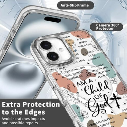 for iPhone 16 Plus Case [Compatible with Magsafe],Girls Women Clear Magnetic Case Silicone Shockproof Protective Cover with Pattern Bible Verses - color: Bible Verses, size: iPhone 16 Plus