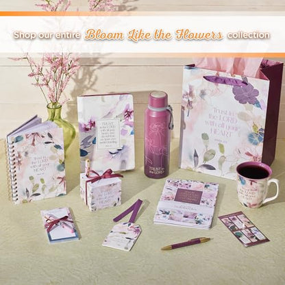 Christian Art Gifts Magnetic Notepad & Pen Set, Trust in the Lord Scripture - color: Purple & Teal Floral/Trust in the Lord