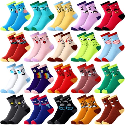 Cuffbow 20 Pack Crazy Funny Emotion Women Sock - style: Retro
