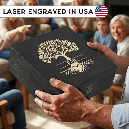 Gifts for Grandpa or Dad, Personalized Family Tree Memory Box, Father's Day - style: 20. Dad Family Tree