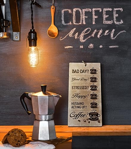 YZEXEZY Funny Coffee Quotes Sign for Coffee Drinker 12"x6" Retro Wall Art Plague for Home Office Cafe Station Decoration - style: Funny Coffee Quotes