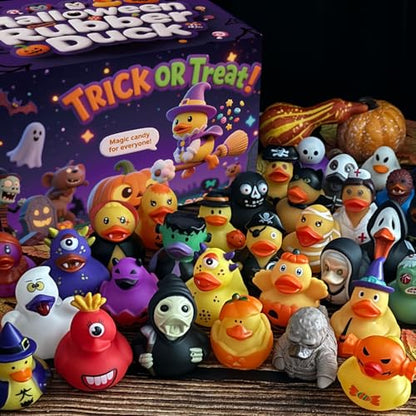 SQZUWIT 48 PCS Bulk Halloween Rubber Ducks Jeep Ducking Party Favors