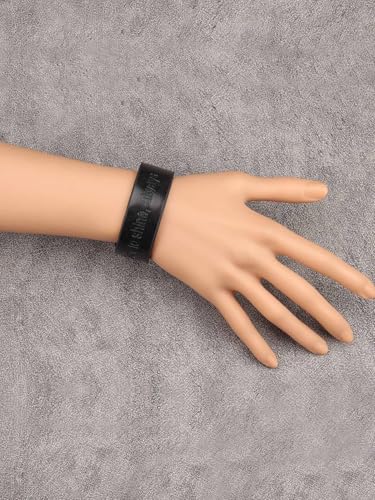 GelConnie Leather Cuff Bracelet Punk Braided Bracelets Rock Leather Wristbands Faux Mens Leather Bracelet Gothic Viking Bangle Adjustable Wrap Bracelet for Women,Men - color: Black Engraved Leather Bracelet
