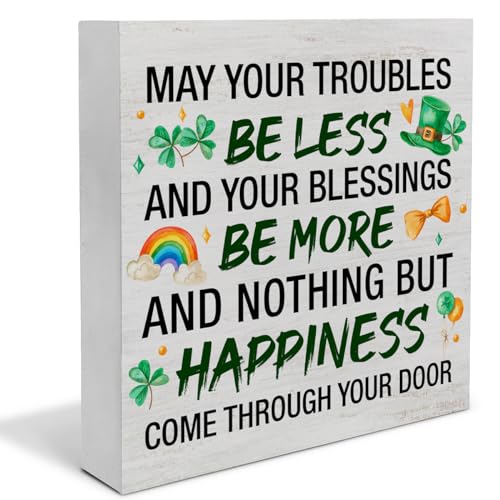 St. Patricks Day Decor, May Your Troubles Be Less Irish Blessings Decor - color: HAPPINESS02