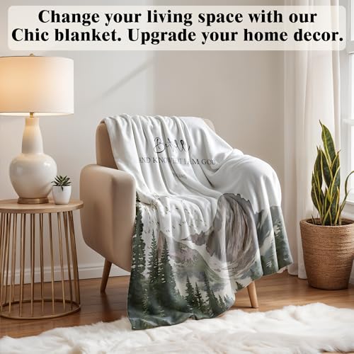 Be Still and Know that I Am God Christian Throw Blanket, 50x60 Inches - color: Mountain