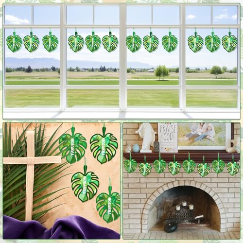 Motipuns 32 Sets Palm Sunday Suncatcher Craft Kit VBS Sunday School - style: Palm Leaf