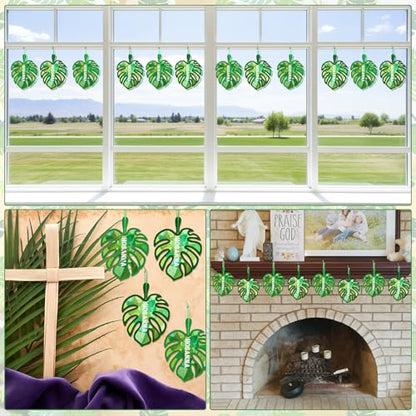 Motipuns 32 Sets Palm Sunday Suncatcher Craft Kit VBS Sunday School - style: Palm Leaf
