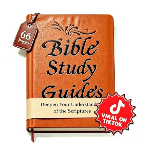 Bible Study Guide , 66 Page Bible Study Journal , PU Leather Notebook | Scripture Summaries & Daily Reflections, Beginner Friendly Spiritual Workbook, Ideal Christian Bible Gift for Women Men Elders Teens (Brown)