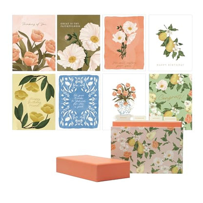 Bountiful Blessings All-Occasion Greeting Card Set – 20 Assorted Christian Cards with Bible Verses – Includes Lined Envelopes & Organizer Box – Inspirational Cards for Birthdays, Celebrations, Encouragement, Thank You – 4.25" x 5.5"