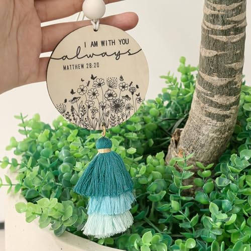 Christian Car Charm Cute Rear View Mirror Accessories for Women - color: Blue