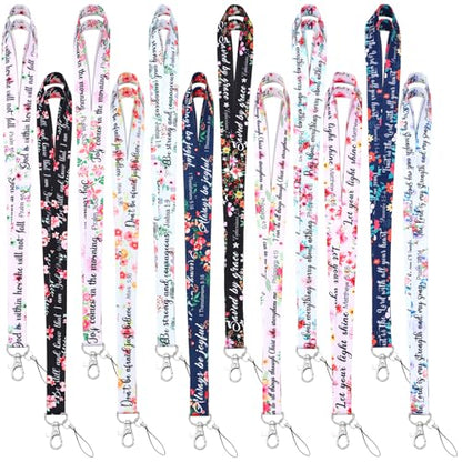 Motipuns 24 Pcs Christian Lanyard Bulk for ID Badge Christian Gifts - style: Bible