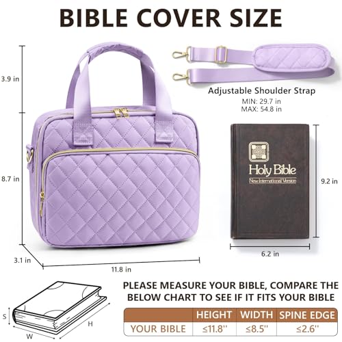 Bible Cover Case for Women, Bible Tote Bag w/Study Supplies Journaling Kit
