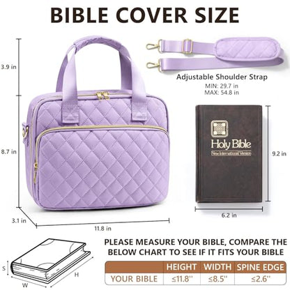 Bible Cover Case for Women, Bible Tote Bag w/Study Supplies Journaling Kit