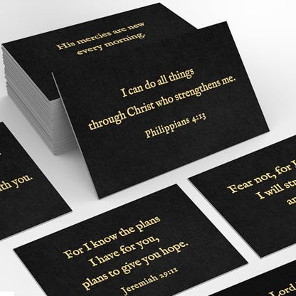 Bible Verse Cards, 60 Scripture Cards with Bible Verses - color: Black