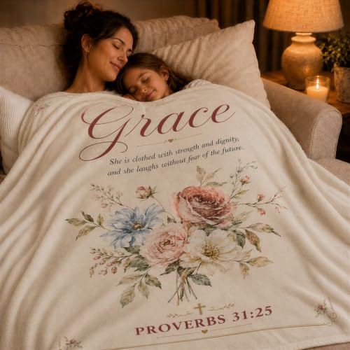 Custom Name Flannel Blanket, Inspirational Bible Verse for Women - color: Style5