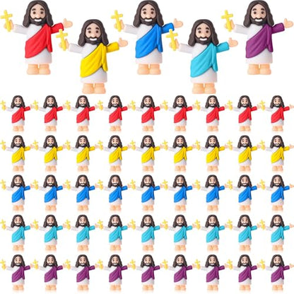 Barydat 50 Pcs Little Jesus Figures Bulk Mini Jesus Figurine Toys