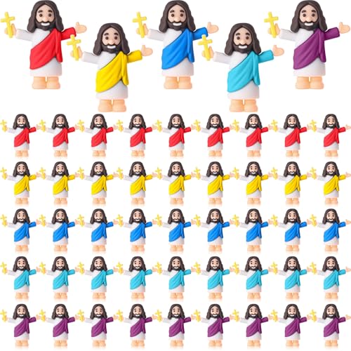 Barydat 50 Pcs Little Jesus Figures Bulk Mini Jesus Figurine Toys