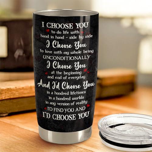 SANDJEST Skull Couple Tumbler 20oz Stainless Steel Insulated Coffee Travel Cup Tumblers Gifts for Wife Husband Boyfriend Girlfriend on Birthday Christmas Valentines Anniversary - color: Couple