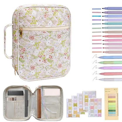 Bible Cover for Women (Jungle Flowers, Large-Bag Set) - color: A5 Jungle Flowers Set