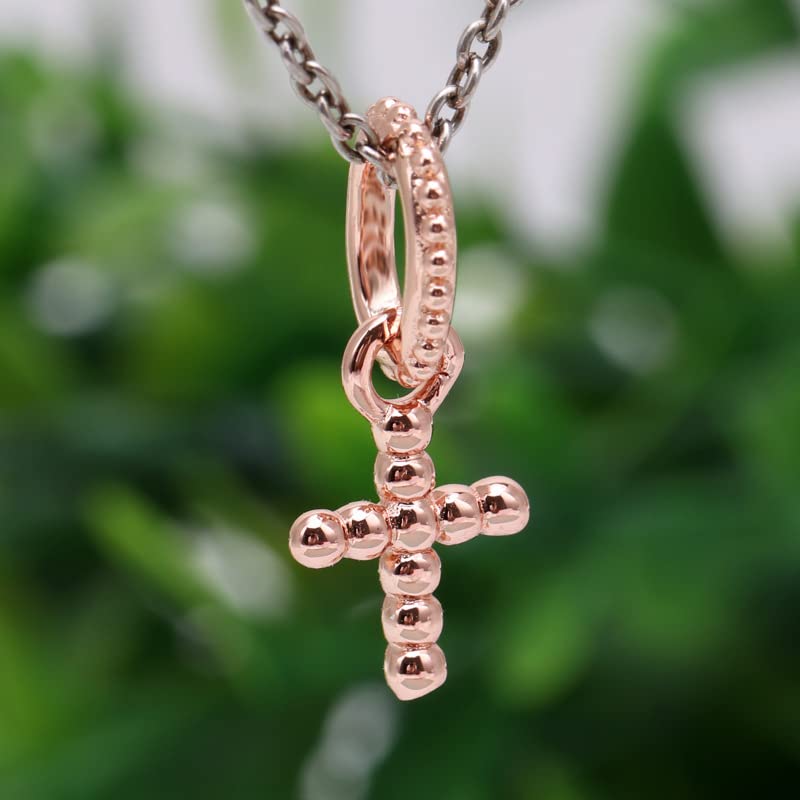 Sport Religious Charm 925 Sterling Silver Pendant,Jewelry Beads Gifts for Women Bracelet&Necklace - color: Beaded Cross