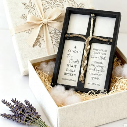 LianheCy A Cord of Three Strands Wedding Sign, Black, 15"X10" - color: Routine-Black
