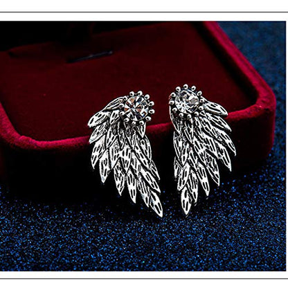 4 Pairs Retro Stereo Angel Wings Earrings for Women Fashion Feather Zircon Earrings Jacket Punk Gothic Jewelry