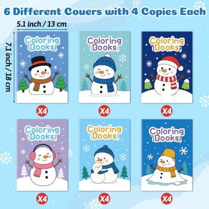 ANGOLIO Winter Snowman Coloring Books for Kids - 24 PCS Winter Party Favors - style: Art Deco