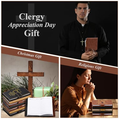 Spakon 40 Pcs Christian Gifts Bulk Prayer Journal with Pens, 3 Colors - color: Dark Brown, Lightbrown, Black