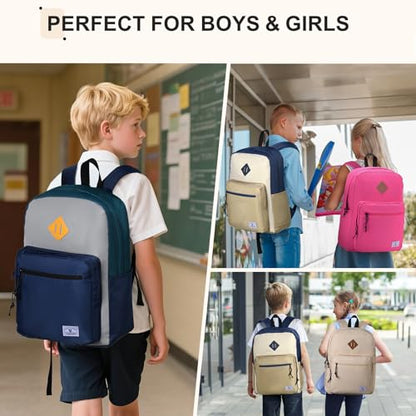 VX VONXURY Kids Backpack for School Travel,16.7 Inch Lightweight Bookbag - color: Beige