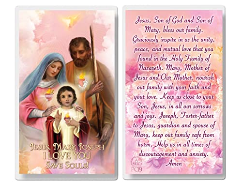 Jesus Mary Joseph Laminated Prayer Cards pack of 20