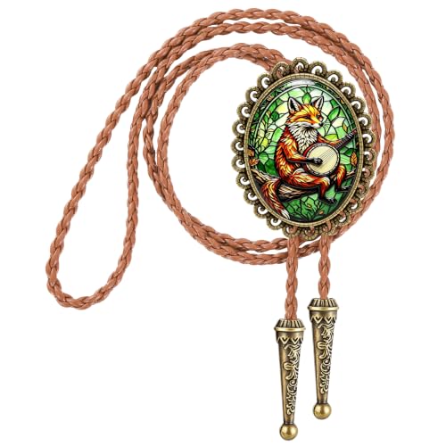 GelConnie Gothic Bolo Tie for Men Women 3D Art Western Cowboy Necktie - color: Fox Bolo Tie