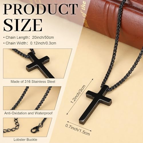 Christian Baptism Cross Necklace Bracelet with Adjustable Rope Kit