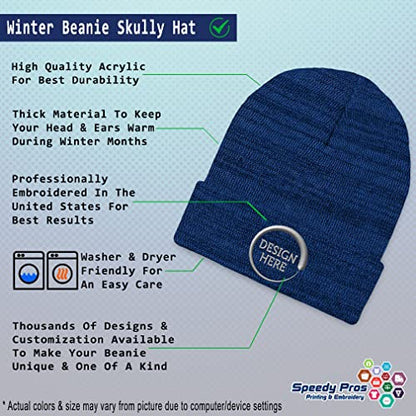 Custom Beanies for Men Christian Nazarene Jesus God Christ Skull Cap Winter Hats Women Acrylic One Size - color: Heather Royal Blue Personalized Text Here