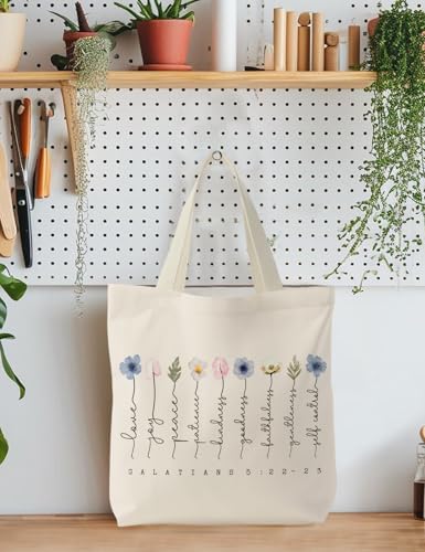 Bible Bags for Women, Christian Tote Bag, Gifts for Christian Women - color: Cream