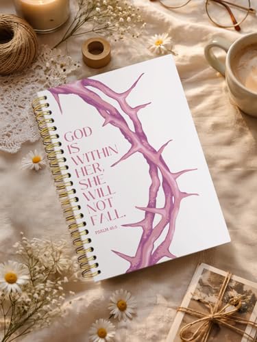 Christian Bible Study Journal Notebook,Christian Religious Gifts for Women Teen Girls,Church Prayer Sermon Notes Journal,God Is Within Her She Will Not Fall Hardcover Spiral Notebook - color: PSALM 46:5