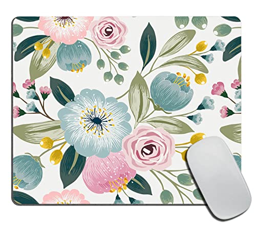 Vintage Flowers Mousepad Colorful Mouse Pad Floral Office Decor for Women Desk Accessories Botanical Flowers Mousepad Gift Coworker Boss,Computer Mouse Pads for Wireless Mouse 9.5×7.9×0.12 inches - color: TSP230