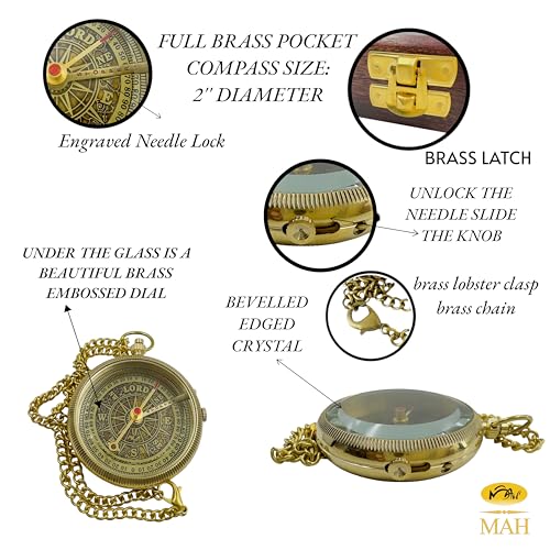Handmade Religious Brass Compass Gift with Engraved & Embossed Faith Messages – Inspirational Christian Religious Gift Keepsake for Baptism, Confirmation, Christening, First Communion or Christmas - style: Trust in The Lord – Edition 2