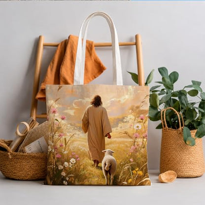 Christian Tote Bag - color: Jesus and Lamb