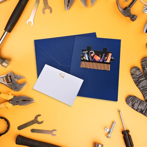 3D Pop Up Interesting Cards for men - toolbox Greeting Card - color: A-Toolbox
