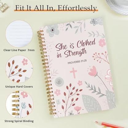 Aesthetic Christian Bible Journal for Women 5.5x8.3 Inch - color: 3-Christian-Notebook