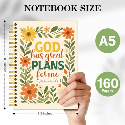 ERHACHAIJIA God Has A Plans for Me Lined Spiral Notebook for Bible Note - color: Yellow