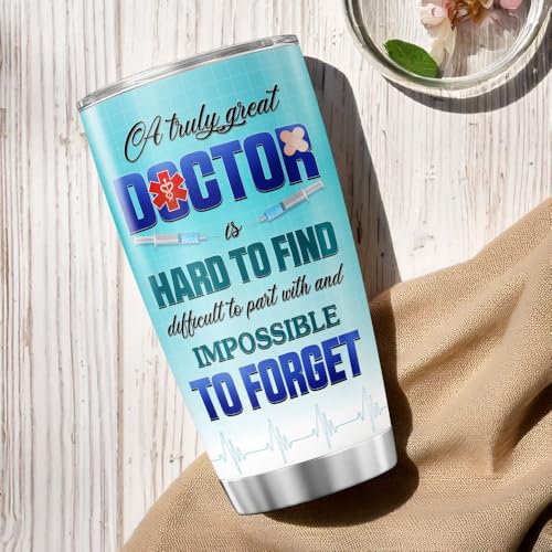 Doctor Appreciation Gift Tumbler 20oz, Inspirational Thank You Travel Mug for Medical School Graduation, Retirement, Birthday, Stainless Steel Vacuum Insulated Cup - color: Doctor Appreciation