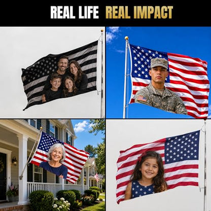 Custom Flag with Face on It by BCB Print; Custom Flag with Picture; Customizable Flag; Custom Pink American Flag; 5 Sizes; HD Print; 2 Grommets; No Pole/Hardware; Made in USA - color: Flag with Photo