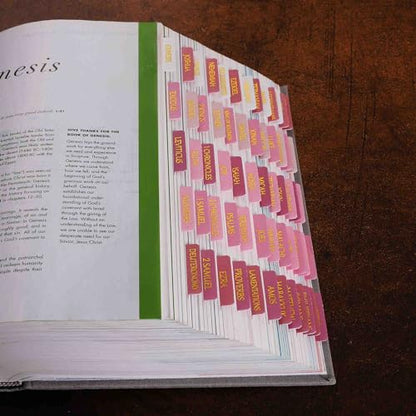 Laminated Bible Tabs, Reposition Large Print Stickers, Easy to Read and Apply Bible Tabs for Women and Man (Gold Foil Pink) - color: Gold Foil Pink