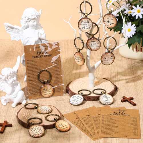 Tondiamo 20 Set Christian Keychains Gifts Bible Verse Inspirational Cards