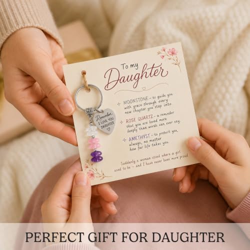Crystal Keychain Gifts For Women, Friend, Coworker, Daughter, Mom, Faith - color: To My Daughter