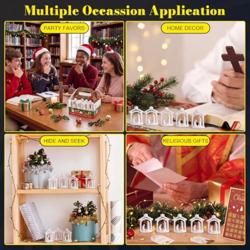 Amyhill 20Pcs Mini Christmas Nativity Figurines Set, Miniatures Nativity - style: Holy Family