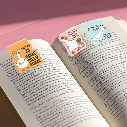 Funny Goose Magnetic Bookmarks, Cute Animal Book Marks for Reading - style: Silly Gosse
