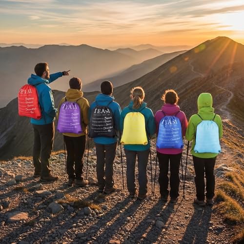 Bulyoou 24 Pcs Team Appreciation Drawstring Backpack Employee Appreciation Gift Drawstring Bags Large String Bag for Staff Coworker Teacher Team Building - style: Team Appreciation